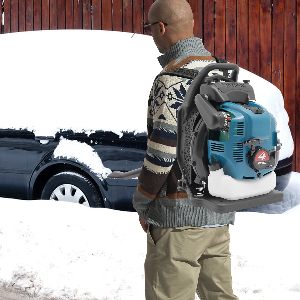 75 6cc 4-Stroke Gas Backpack Leaf Blower 2600w