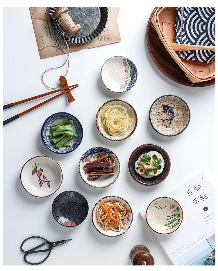 Ceramic Seasoning Dish Japanese Willow Porcelain Taste Dish