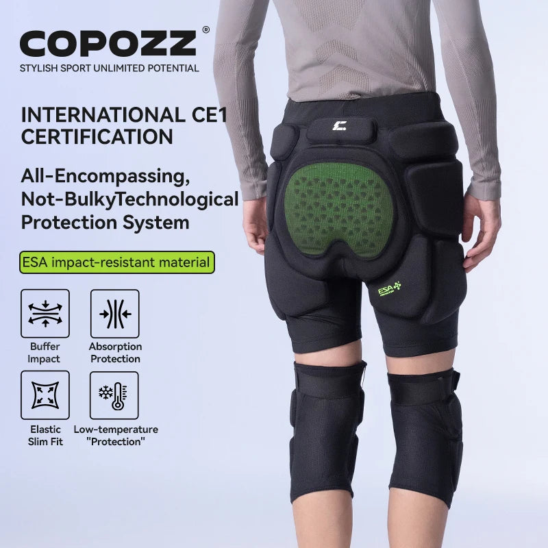 Copozz Ski Knee Hip Pads Women Men Esa