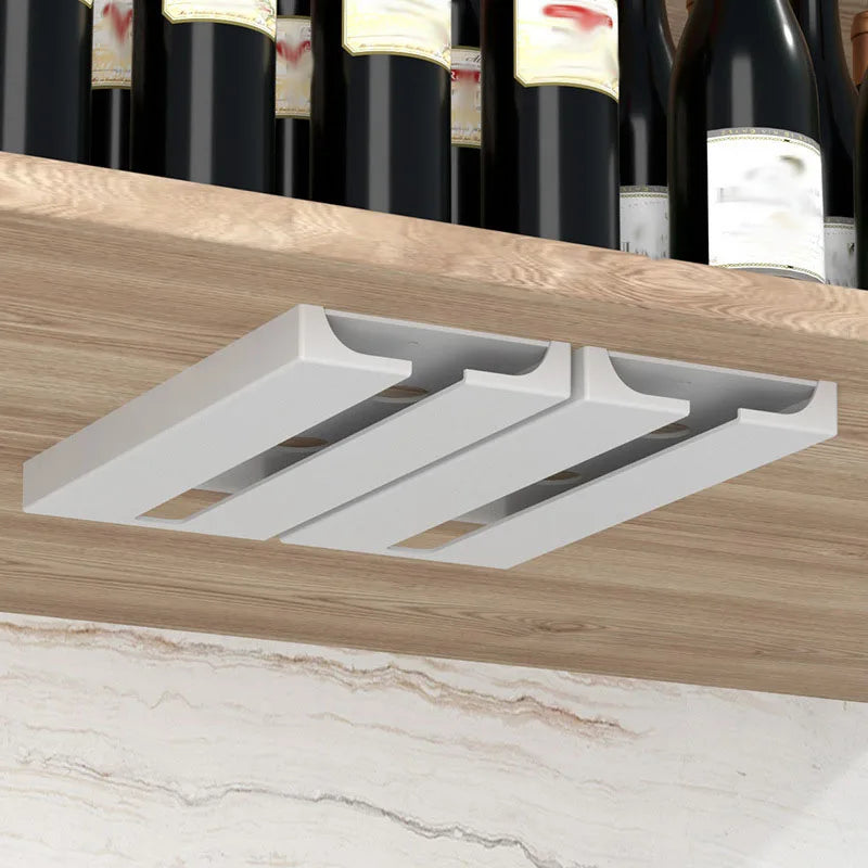 No Drill Creative Upside Down Wine Glass Rack