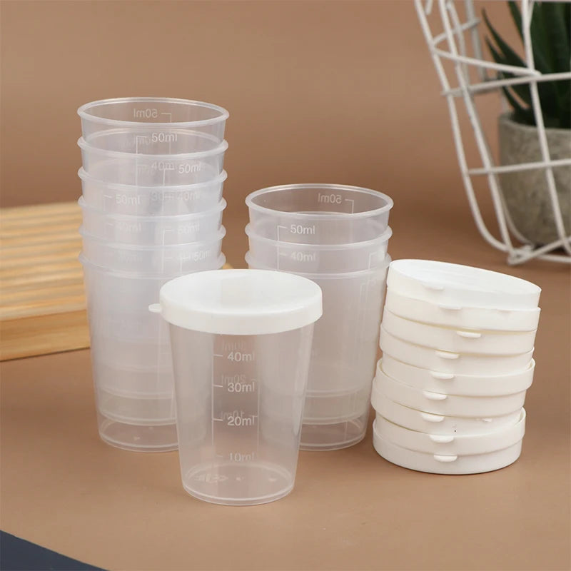 10pcs Plastic 20/30/50/100ml Clear Liquid Pill Measuring Cups