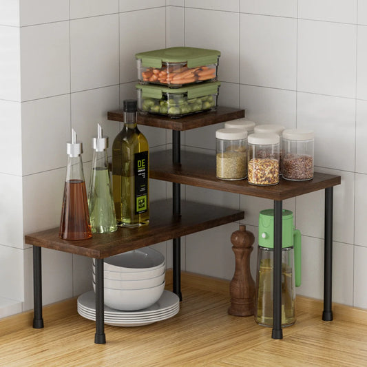 Countertop Organizer Organization Tier Moveable Corner Shelf