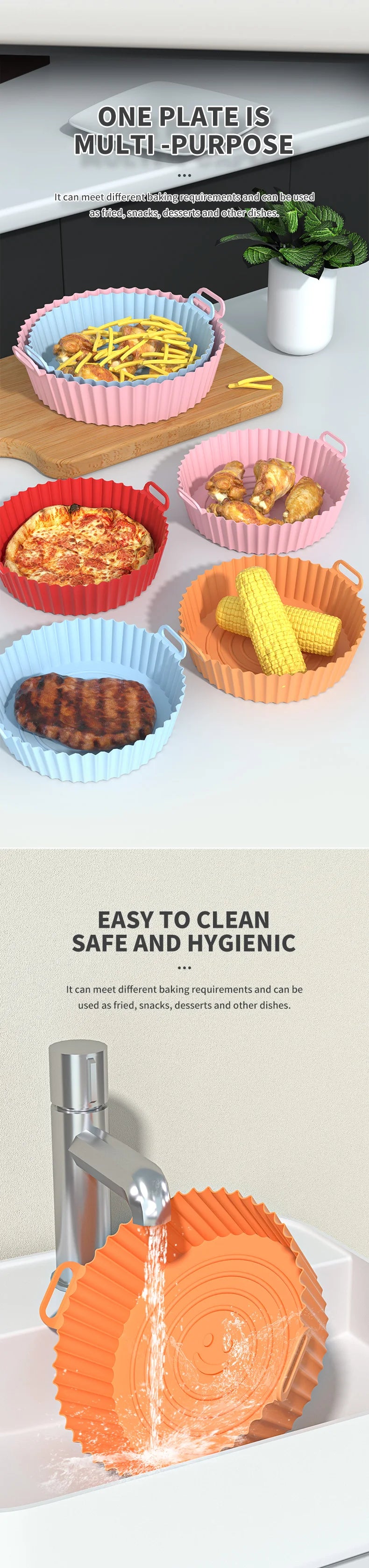 1pcs Air Fryer Silicone Basket Silicone Mold Airfryer