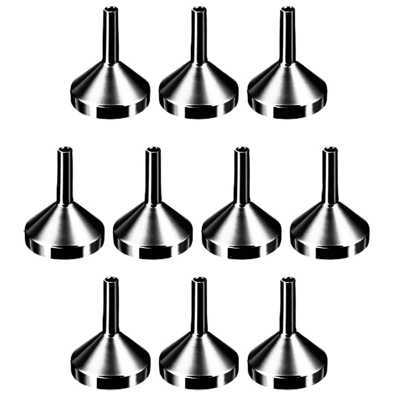 10pcs Metal Mini Funnel Oil Liquid Funnel Detachable