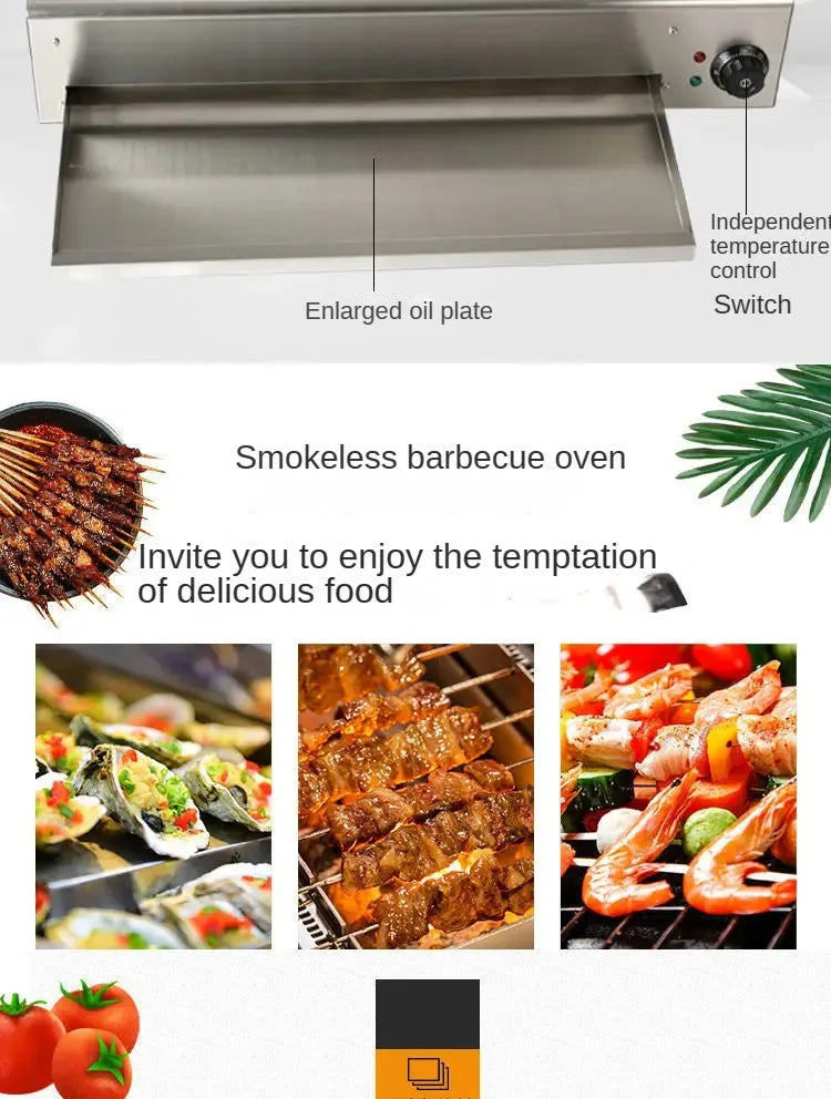 Electric Barbecue Grill Commercial Smoke-Free Indoor Stainless