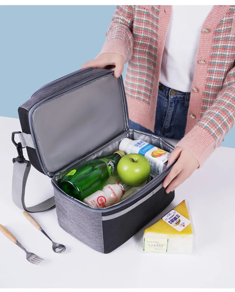 Oxford Large Capacity Cooler Bag Waterproof Zipper Thermal