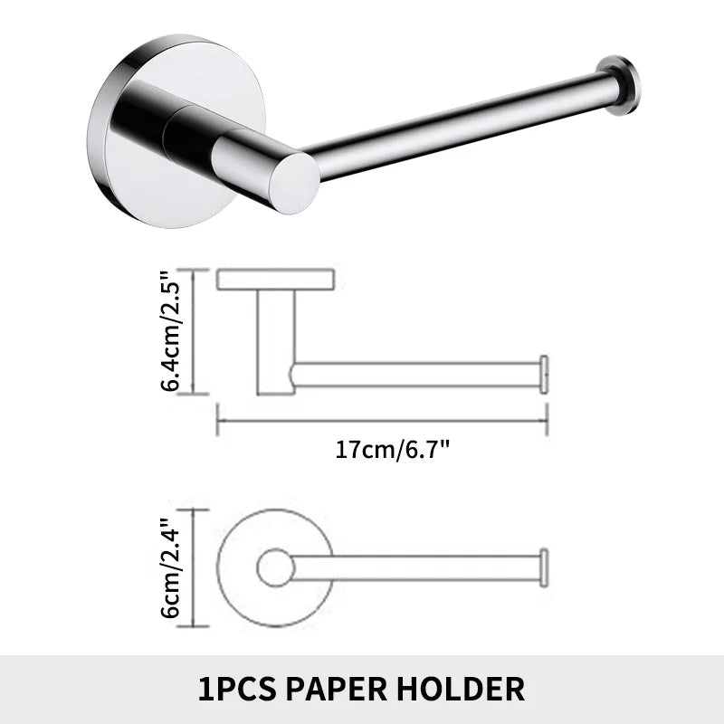 Bathroom Towel Rack Shelf Paper Holder Stainless Steel