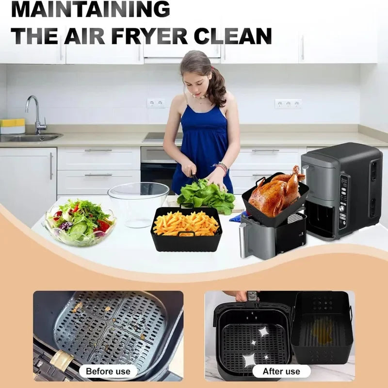 2pcs/1pcs Air Fryer Silicone Liners Ninja Sl400 Sl401