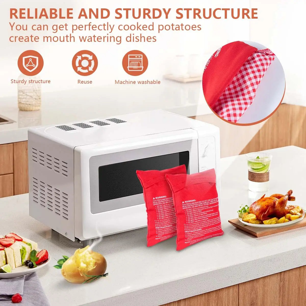 1/2pcs Microwave Oven Potato Cooker Bag Baked Potato