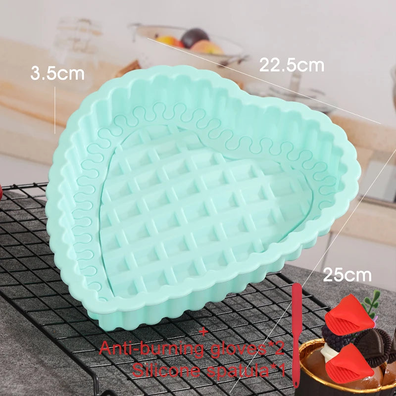 Heart Shaped Cake Pan Silicone Cake Mold Baking