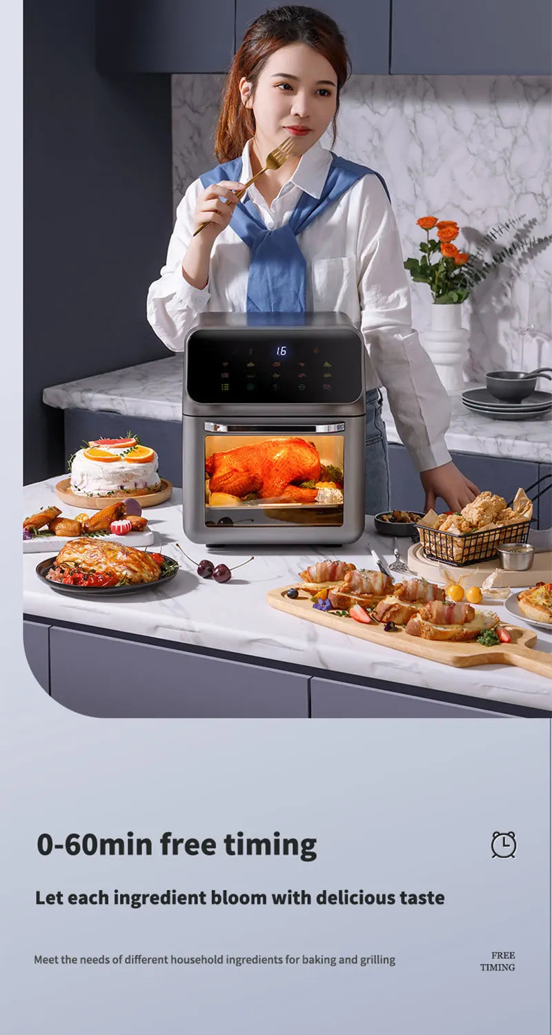 10l Large Capacity Electric Air Fryers Oil-Free Automatic