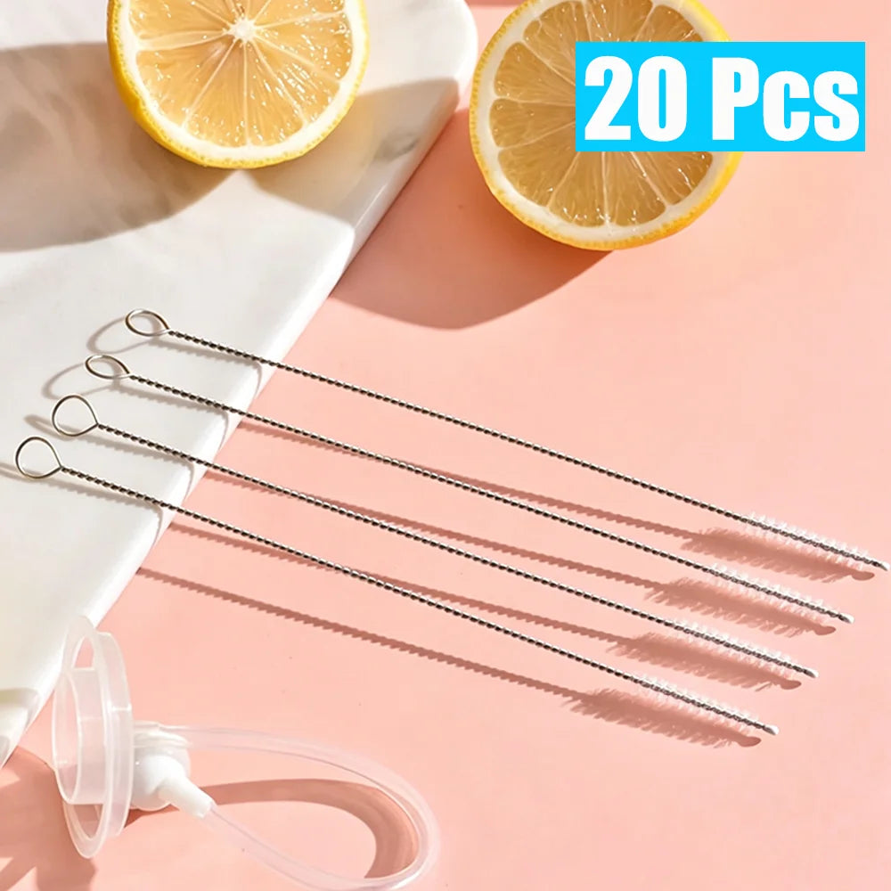 1-500pcs Nylon Straw Cleaning Brush Pipe Cleaner Stainless