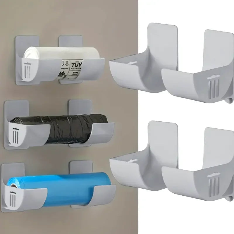 Punch-Free 4-Pack Storage Rack Plastic Wrap Garbage Bag