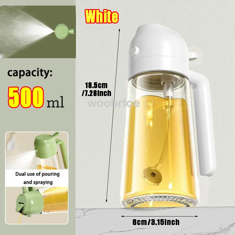 2in1 500ml Glass Oil Sprayer Olive Oil Spray