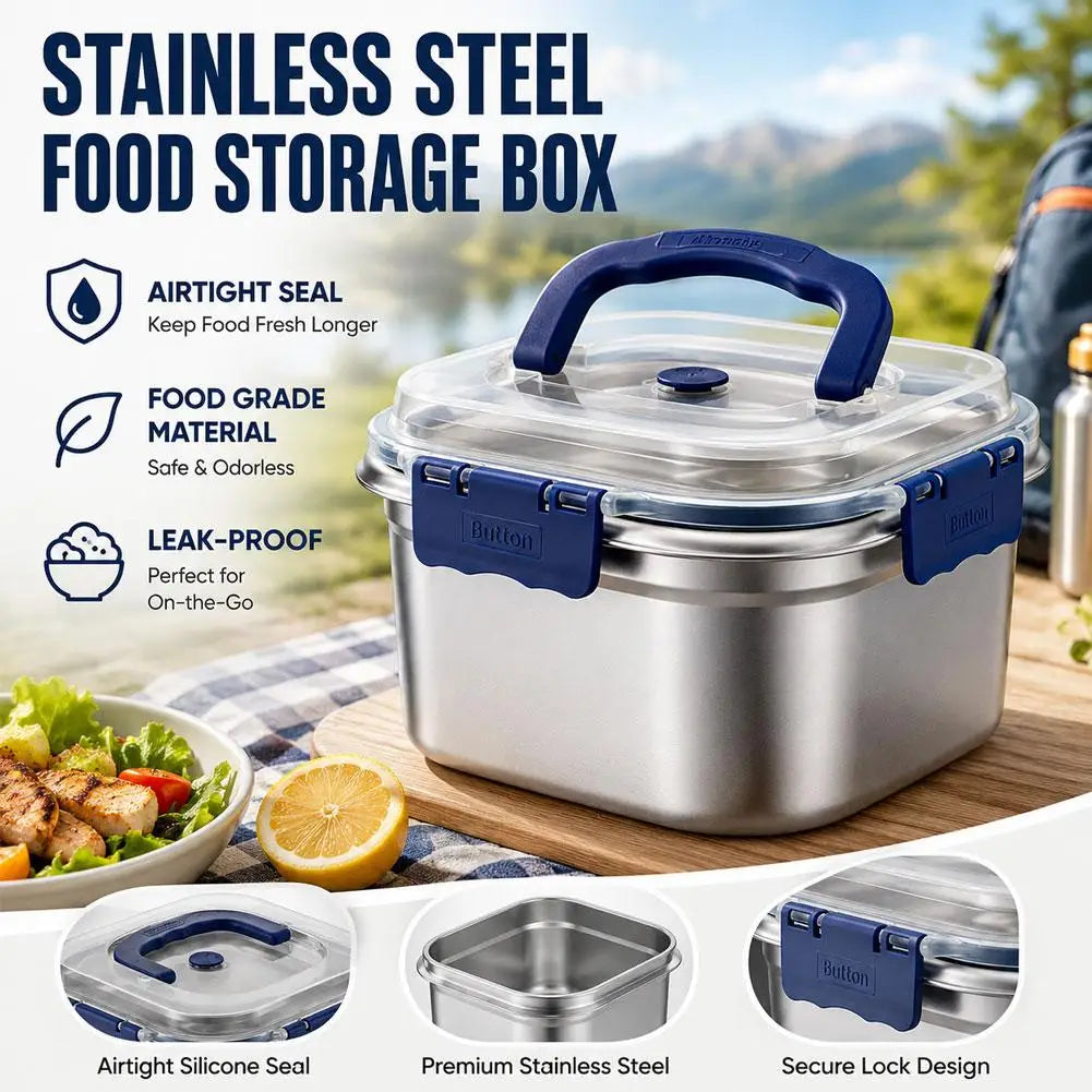 Stainless Steel Meal Prep Container Lid Airtight Bento