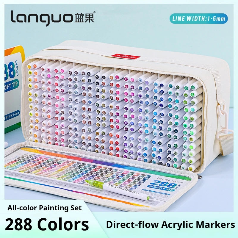 96/192/240/288 Colors Direct Liquid Acrylic Paint Pens Brush