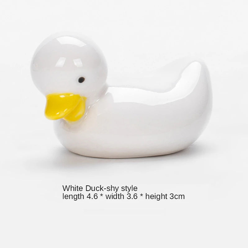 1-5pcs Funny Duck Ceramic Crafts Chopstick Shelf Resturant