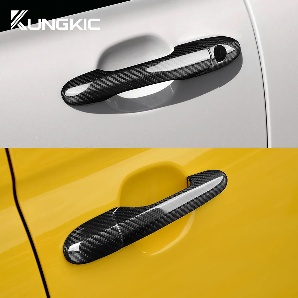 Real Hard Carbon Fiber Door Handle Cover Fiat