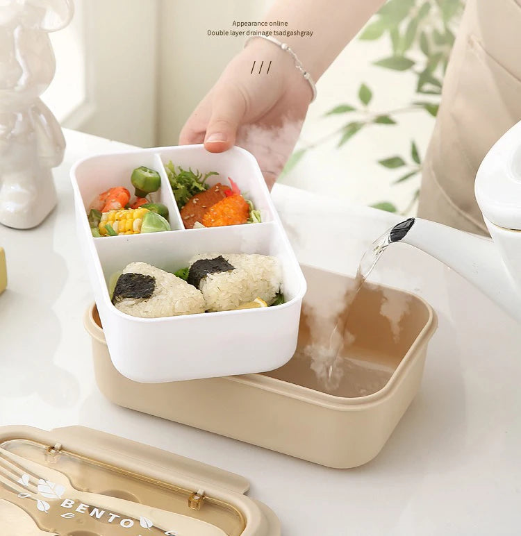 Lunch Box Children School Office Bento Box Compartment