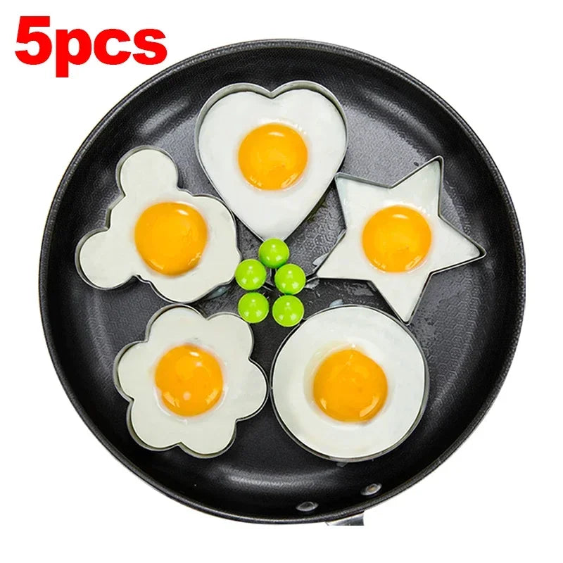 5pcs Stainless Steel Fried Egg Mold Heart Pancake