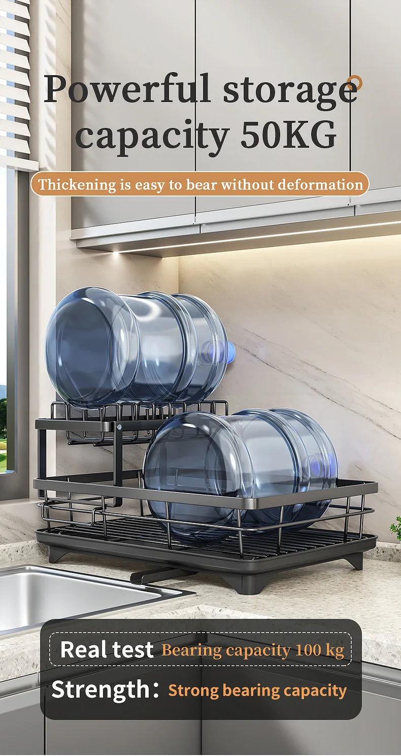 Dish Drying Rack Adjustable Stainless Steel Cutting Board