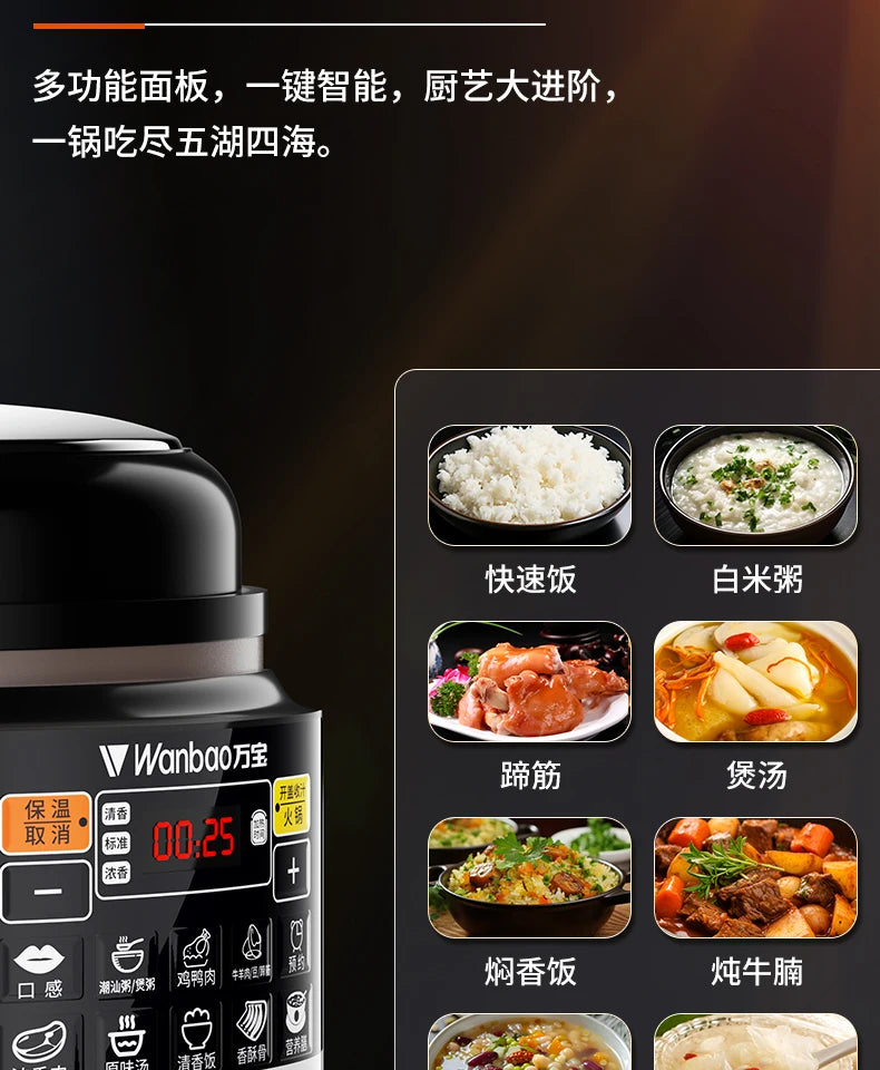 Electric Pressure Cooker Stainless Steel Smart Rice Cooker