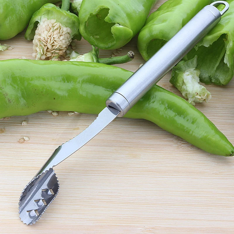 1pcs Vegetable Fruit Coring Pepper Tomato Slicer Edge