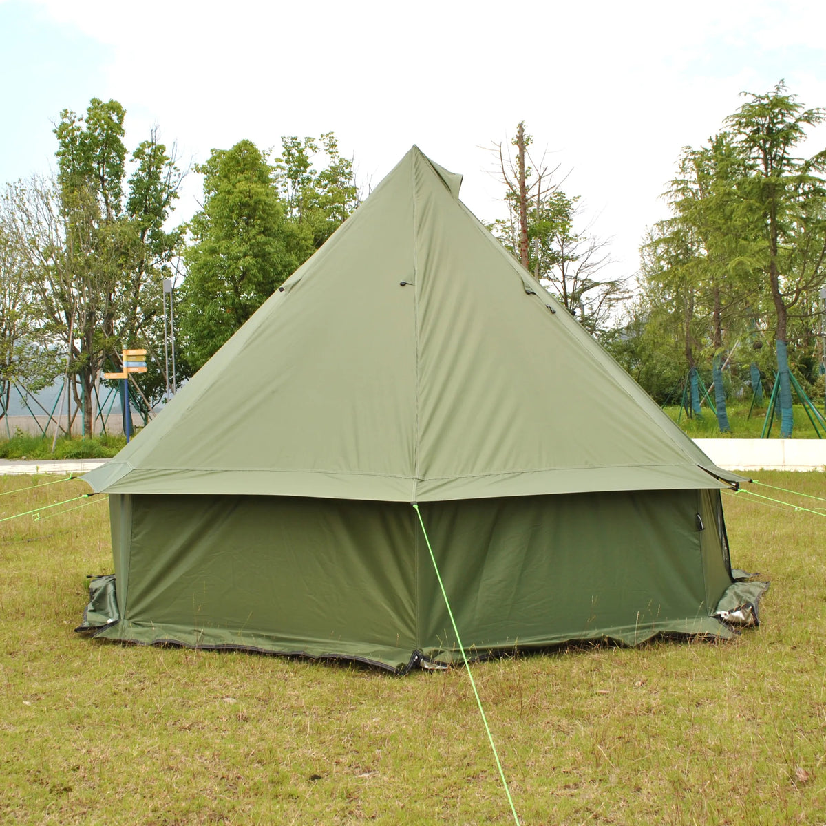 Person Large Pyramid Tent Four Seasons Camping Chimney