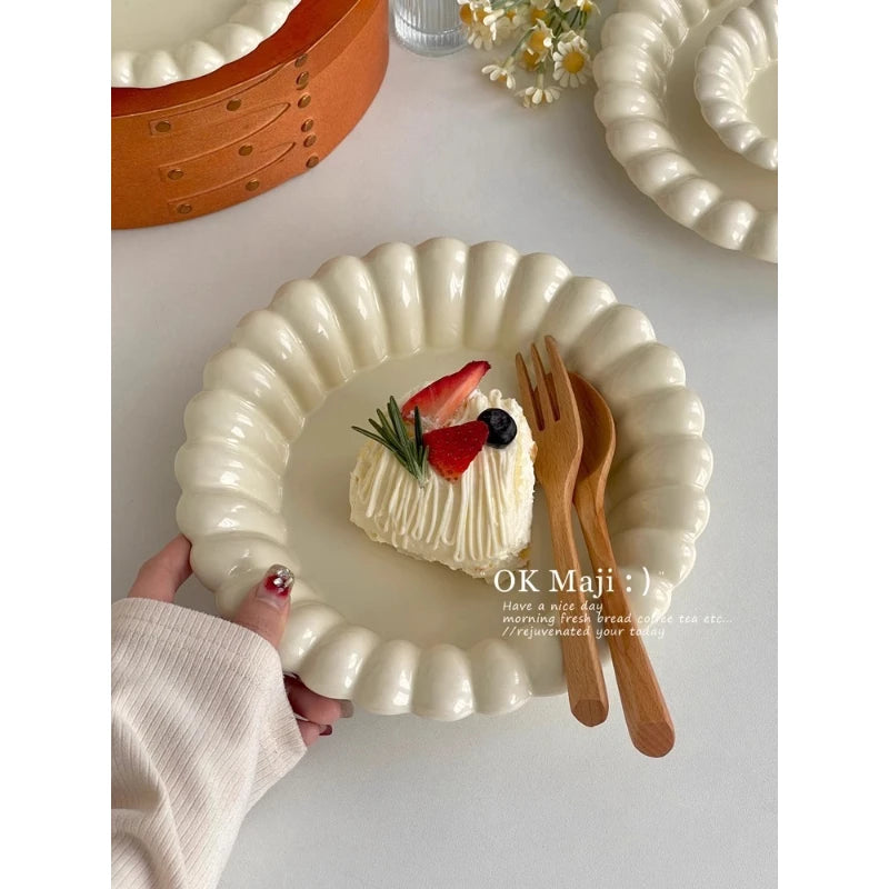High-Looking Ceramic Plate Western-Style Dinner Plate Round Plate