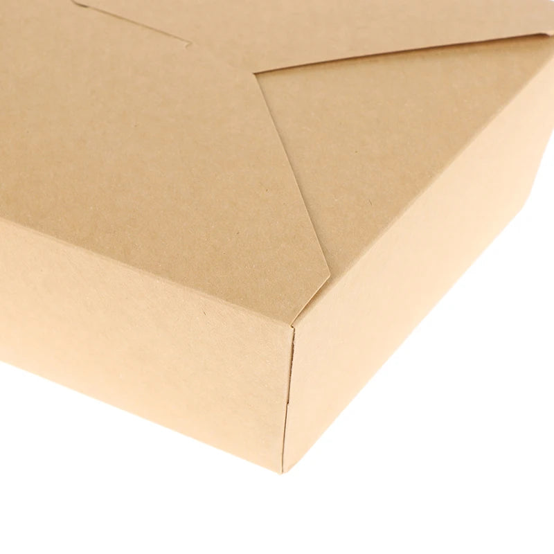 10pcs Disposable Fast Food Boxes Thickened Kraft Paper
