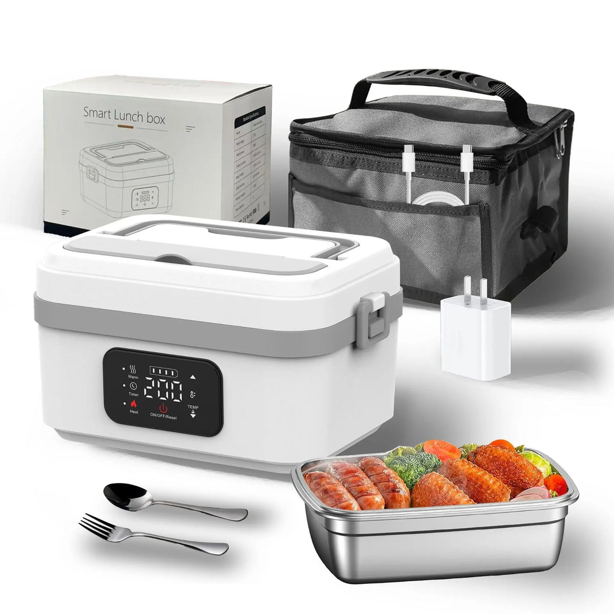 8000mah Electric Lunch Box Upgraded Water-Free Smart Heat