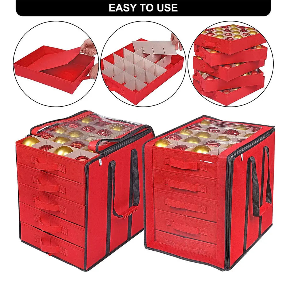 Christmas Ball Ornament Storage Box Layers Store Up