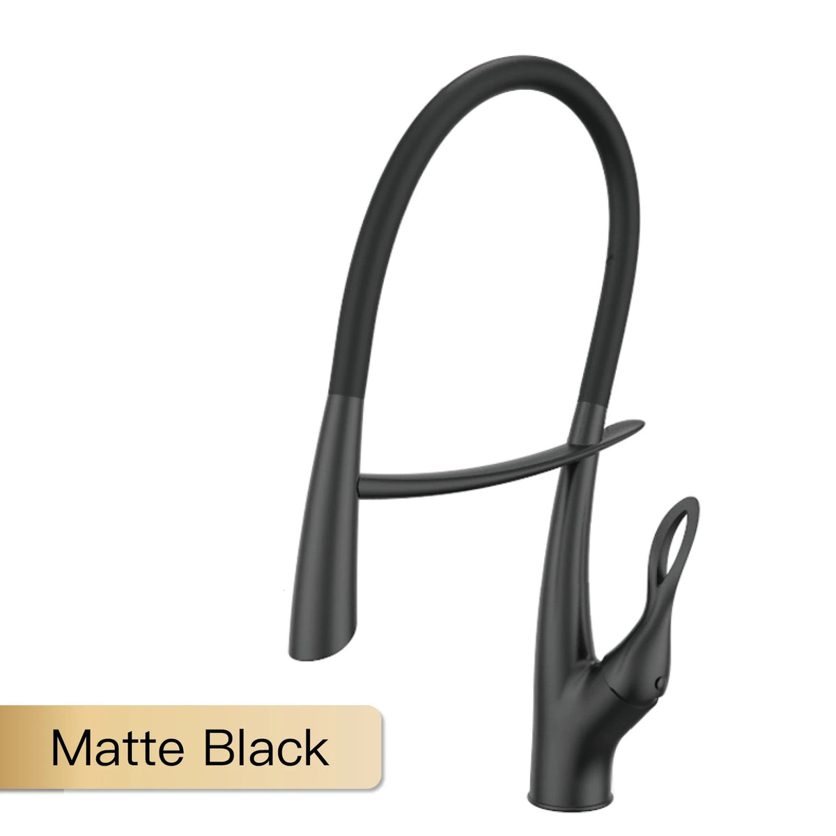 Modern Luxury Black Brass Faucet Pull-Out Magnetic Suction