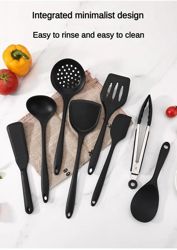 1/10pcs Food-Grade Silicone Heat-Resistant Slotted Spoon