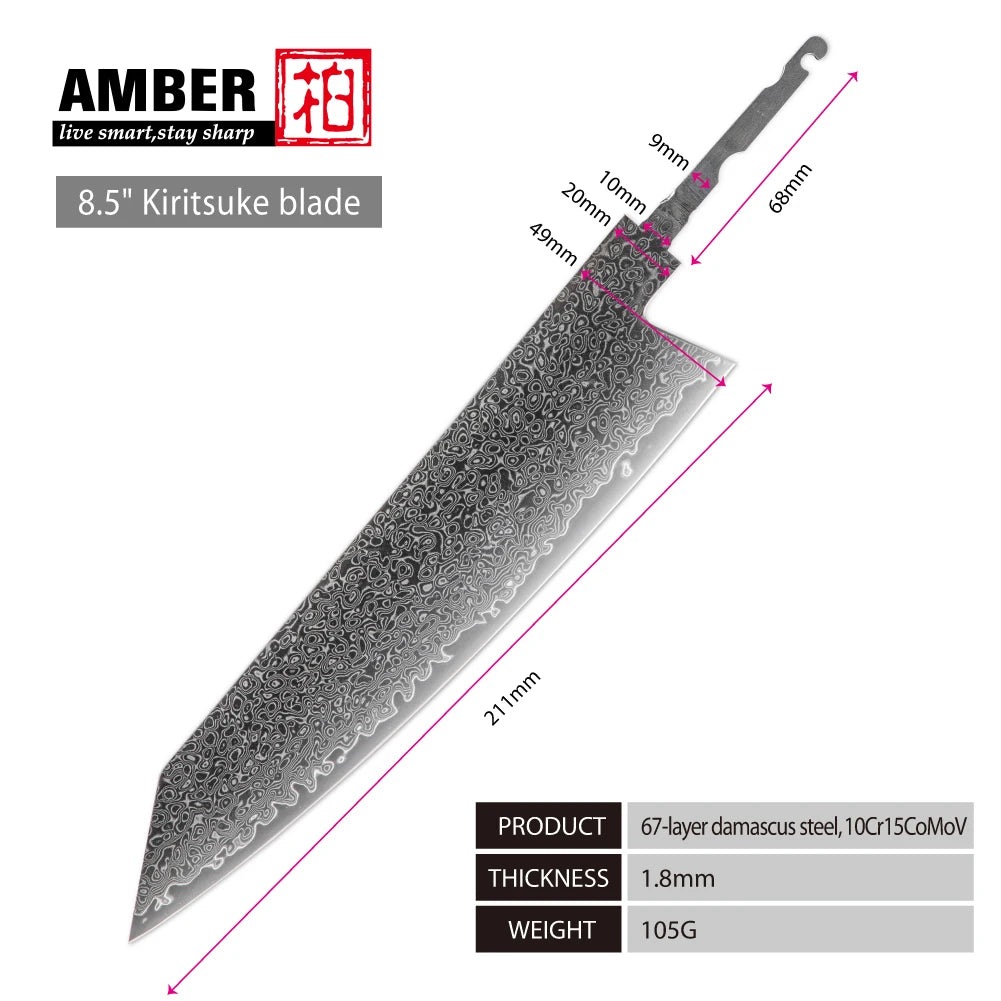 Amber Knife High Quality Blade Japanese Damascus Steel