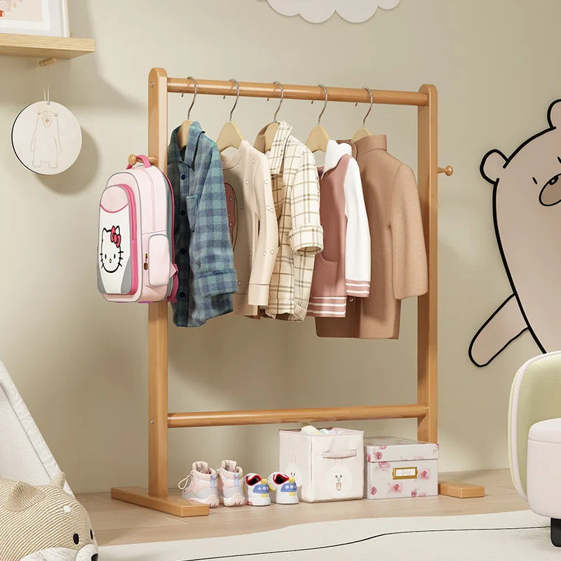 Small Bamboo Hat Rack Floor Hanging Clothes Rack