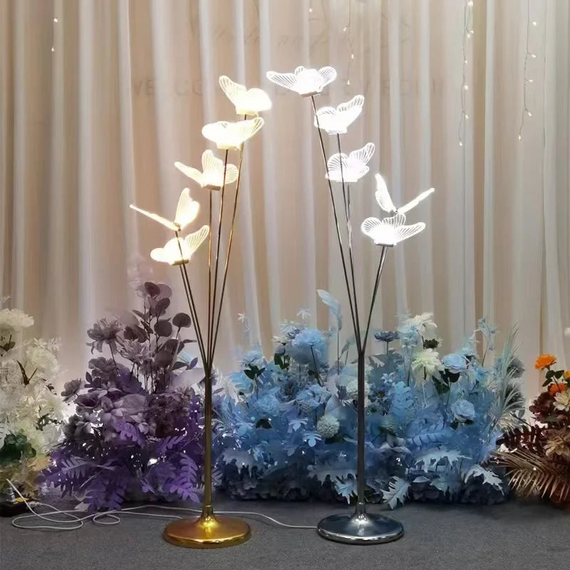 4/8pcs Wedding Acrylic Glowing Brush Butterflies Road Guide