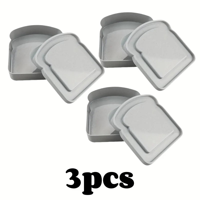 1/3pcs Reusable Bento Sandwich Box Lid Microwave Safe