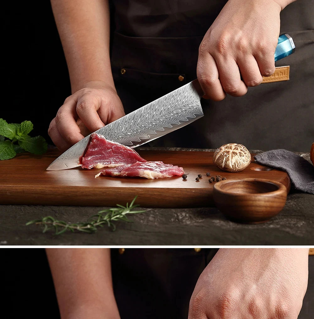 Japanese 67-Layer Damascus Steel Knife Utility Knife Meat