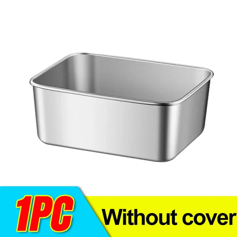 Stainless Steel Food Storage Container Fridge Fresh-Keep Storage