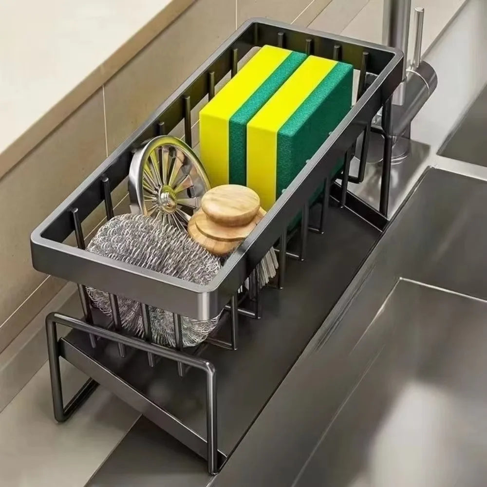 Stainless Steel Sink Organizer Drain Rack Soap Sponge
