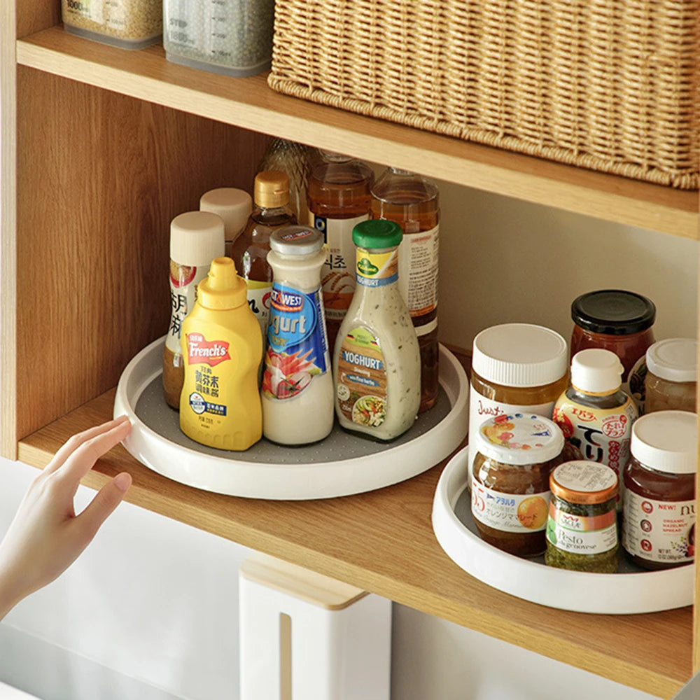 Rotating Organizer Pantry Cabinet Turntable Storage Tray