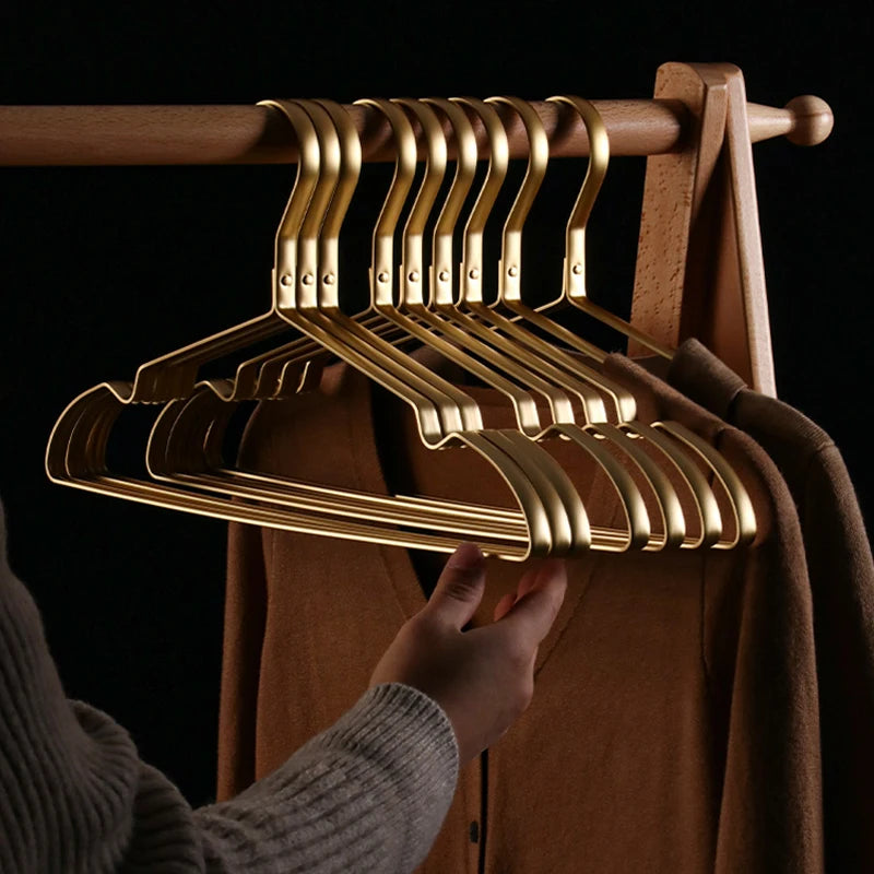 10pcs Matte Gold Hanger Clothes Horse Aluminum Alloy