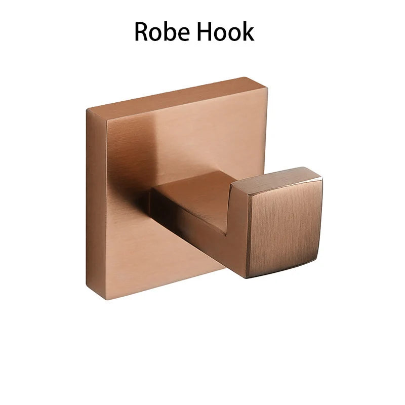 Brushed Rose Gold Bathroom Hardware Square Bath Toilet