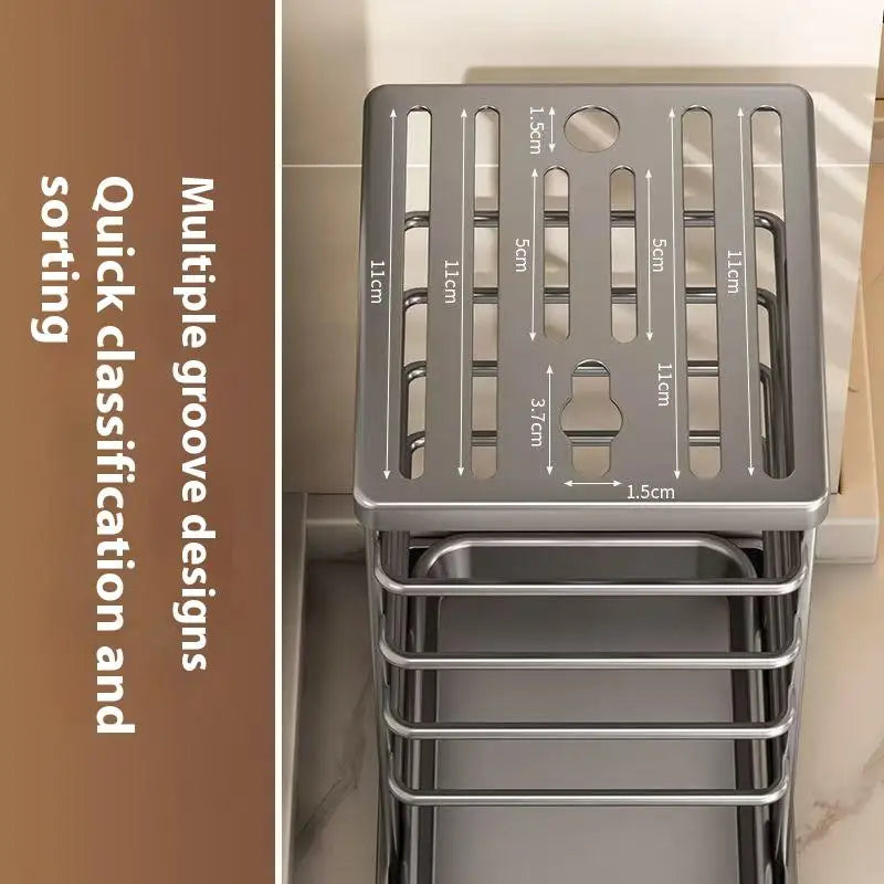 Countertop Knife Holder Drain Tray Storage Rack Organizer