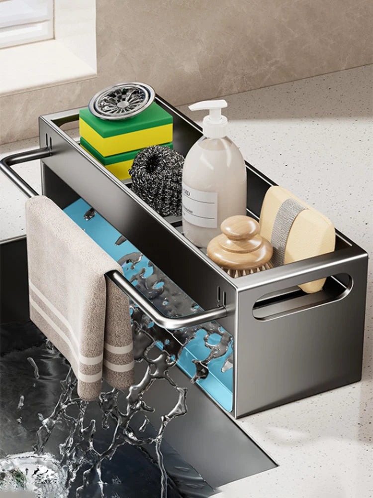 Extra Large Carbon Steel Sink Caddy Sponge Holder