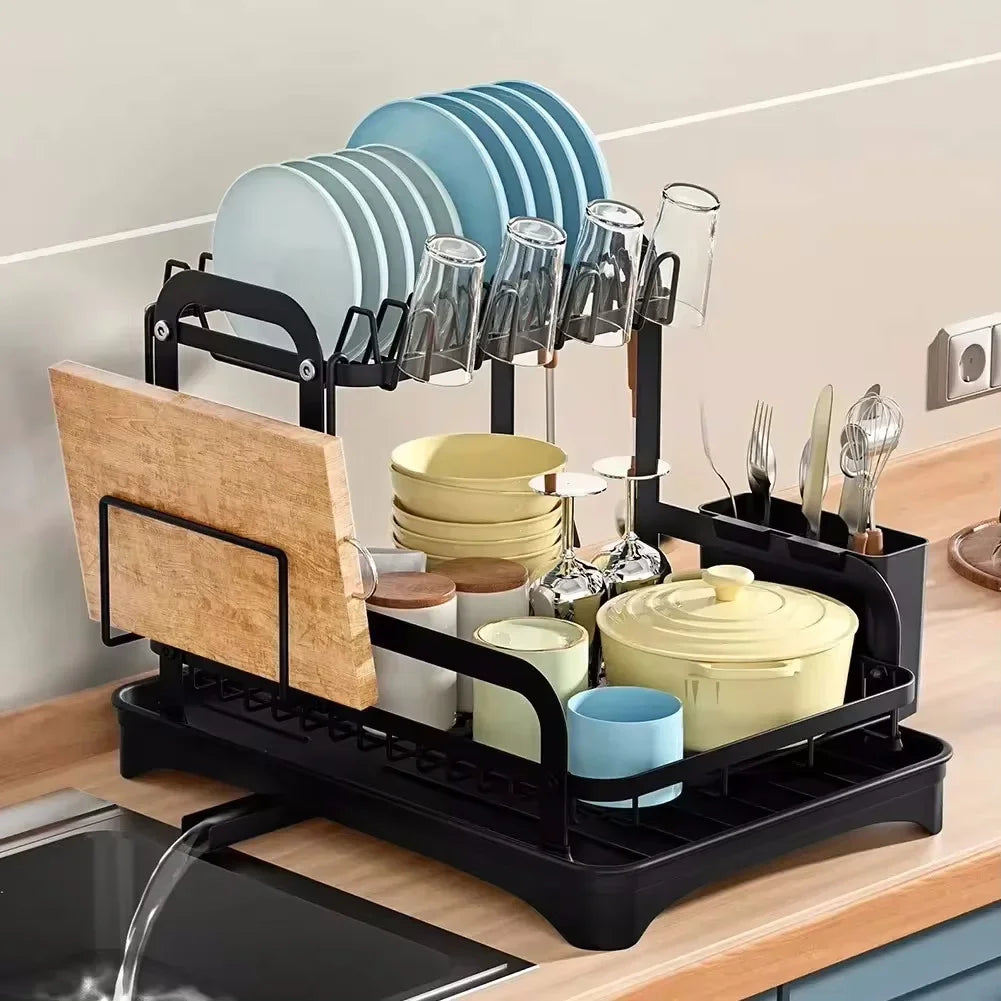 Tier Dish Bowl Drainer Storage Rack Dish Drying