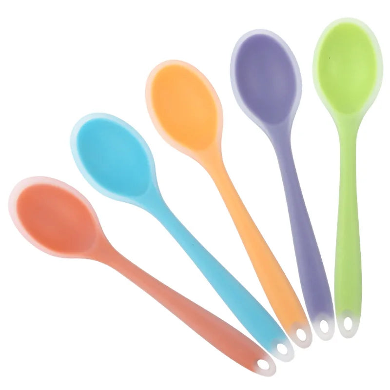 Silicone Spoon Integrated Rice Spoon Multicolor Silica Gel