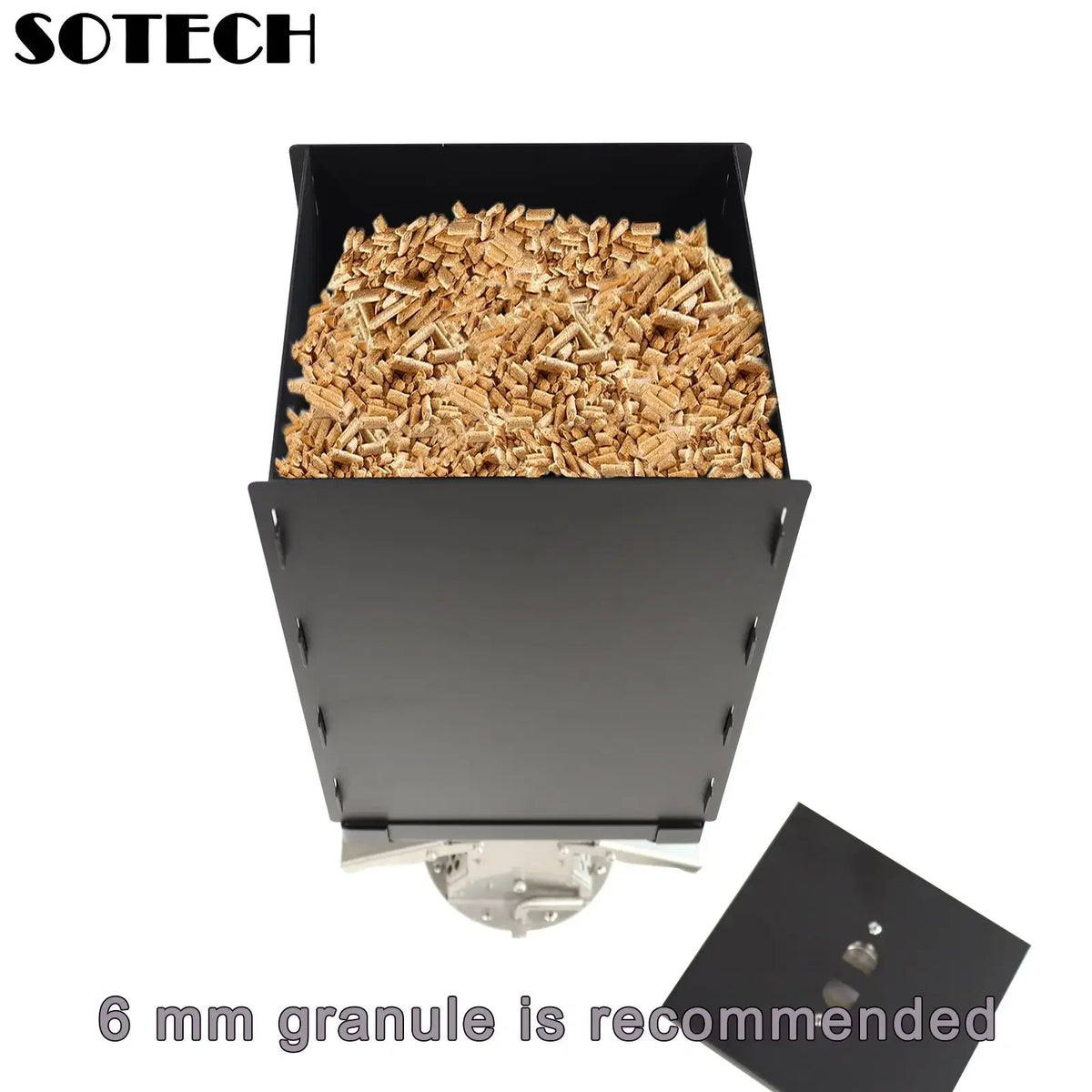 Stainless Steel Pellet Hopper Gravity Feed Fuel Storage