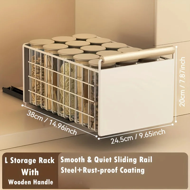Space-Saving Drawer Organizer Pull Out Storage Rack Storing